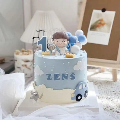 New Cartoon Cake Decoration Cute Creative Birthday Cake Decoration Car Decor Ornament Full Moon Bottle Baby Model Decoration