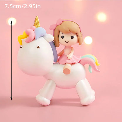 9‑Piece Unicorn Rainbow Cake Topper Set – Unicorn, Clouds, Stars & Happy Birthday Decorations for Girls’ First Birthday Party