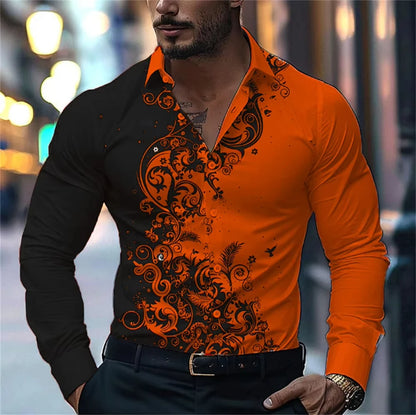 Men’s Casual Long Sleeve Button‑Up