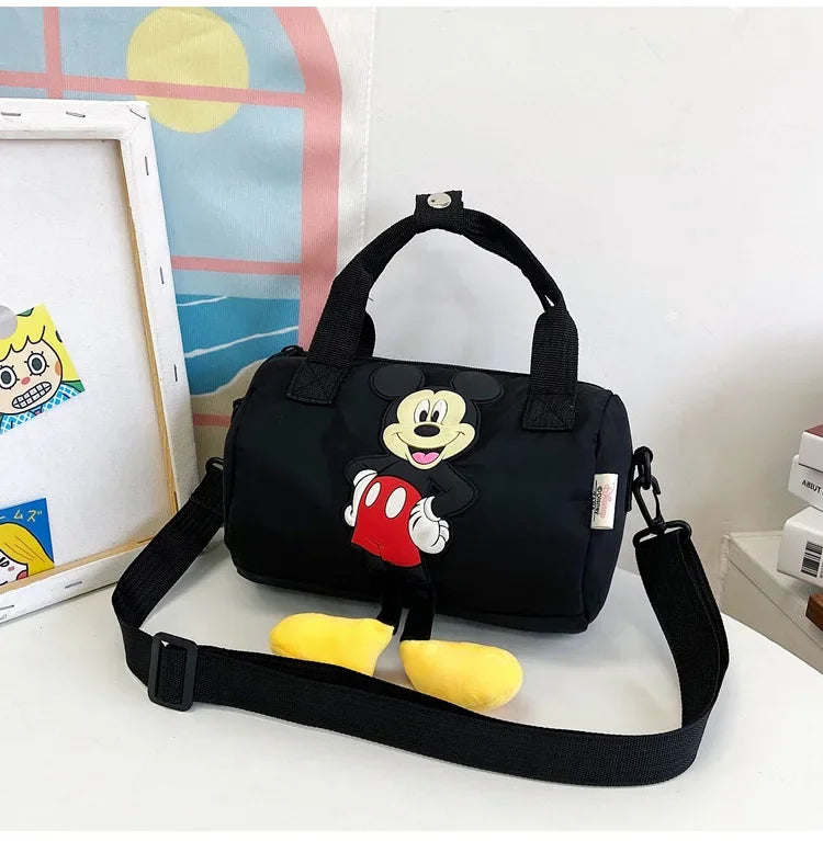 Disney Mickey Mouse Crossbody High-capacity Bowling Bag Fashionable Nylon Bucket Bag Mickey Pattern Cute Shoulder Handbag New