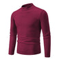 Men's Half Neck Basic Solid Sweaters Round Neck Elastic Pullovers
