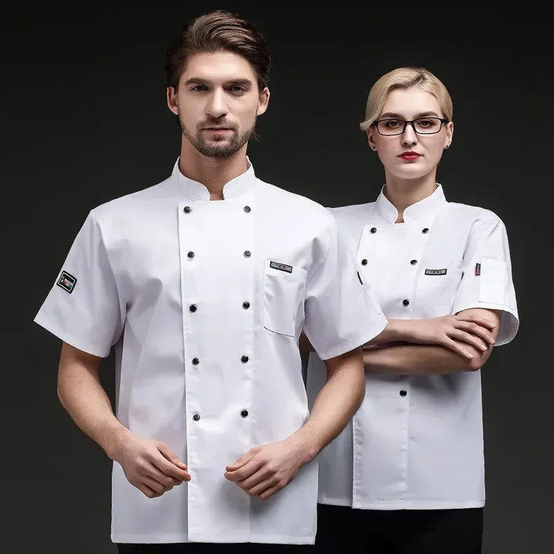 Hotel Canteen Back Kitchen Breathable Mesh Uniform Long-sleeved Short-sleeved Men's and Women's Chef's Work Clothes