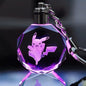 Pokemon Cartoons Anime Figure Pikachu Charizard Mewtwo Eevee Crystal  Collection Luminous Keychain Pendant Model  Kids Toy Gift