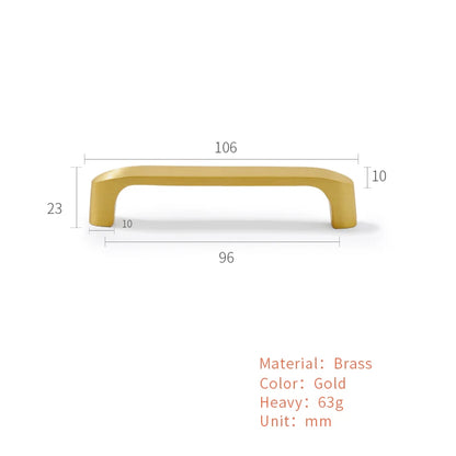 Solid Brass Handles Modern  Kitchen Cabinet Knob Cupboard Door Pulls Drawer Knobs Gold Furniture Handle Hardware