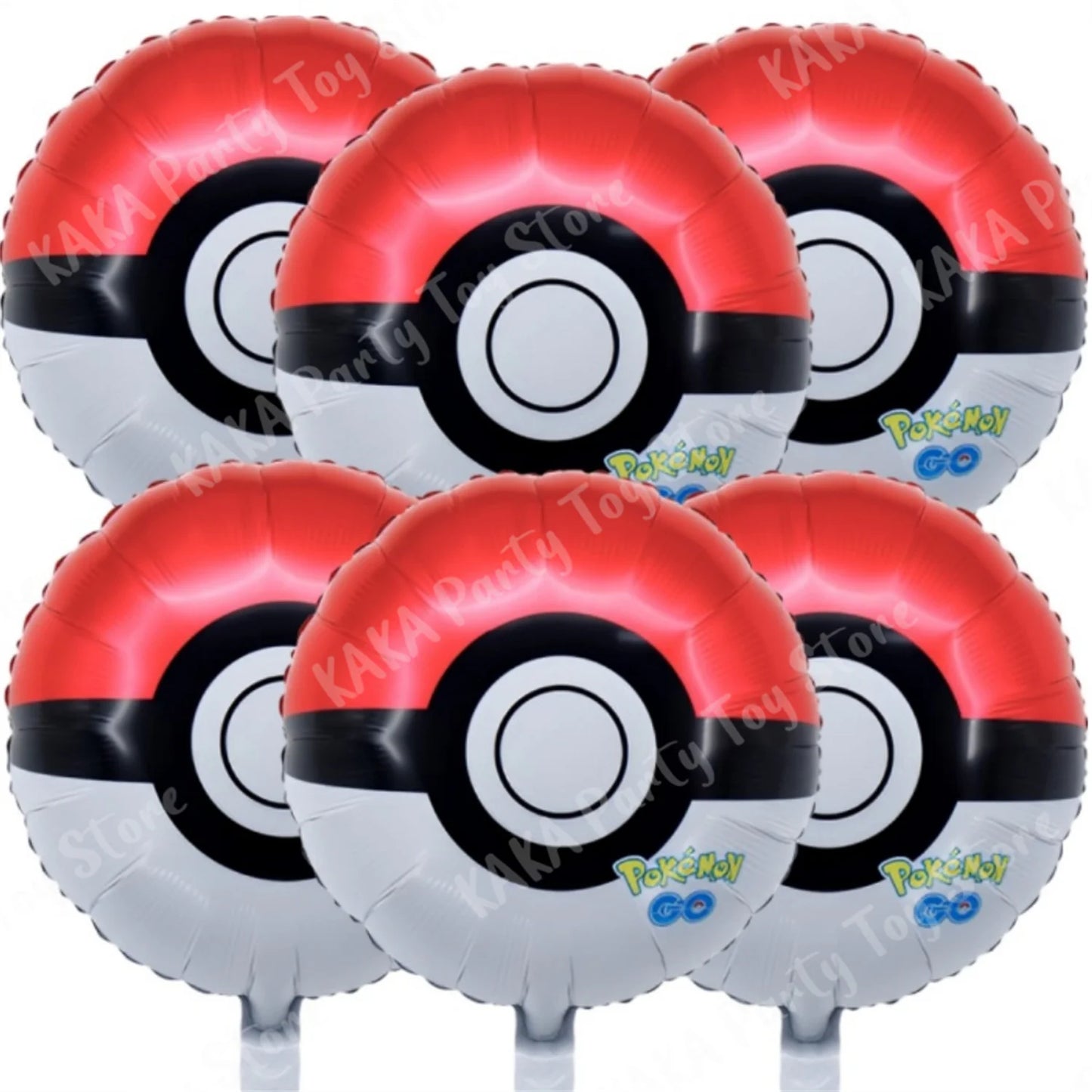 6Pcs Pokemon Birthday Party Balloons Set Pokeball Aluminum Foil Ballons Decoration Supplies For Baby Shower Kids Boys Toys Gifts