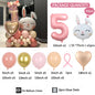 43pcs Rabbit Balloon Set With 32inch 1-9 Pink Number Balloon for Easter Themed Birthday Party Decoration Kids Toys Helium Globos