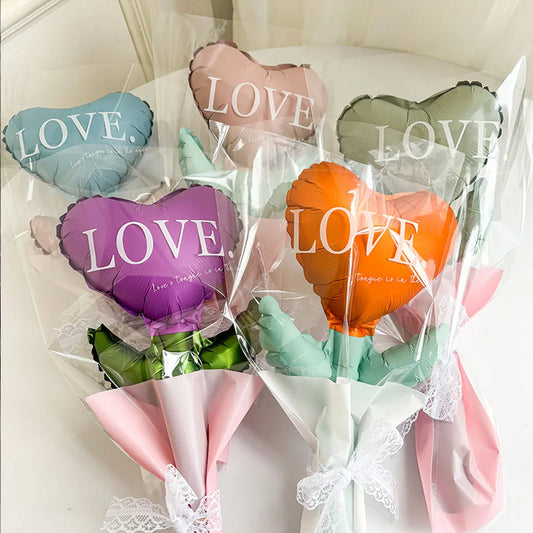 0/30/50pcs Mini Love Flower Balloons – Bouquet‑Style Heart Balloons for Valentine’s Day, Mother’s Day & Wedding DIY Decor