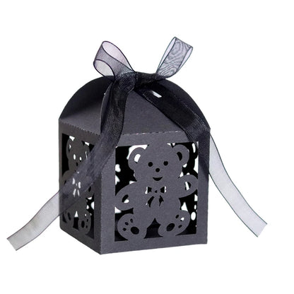 10Pcs Little Bear Candy Boxes Sweet Wedding Favor Gift Packaging Box With Ribbon Baby Shower Birthday Children's Day Party Decor