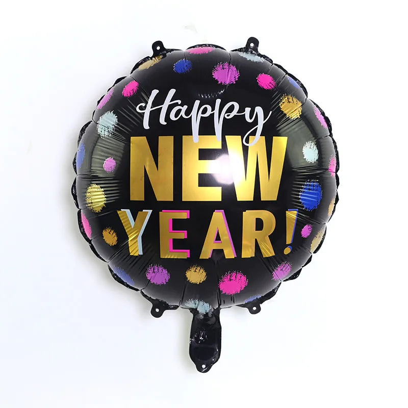 2026 New Year Foil Ballons Happy New Year Letter Banner Garland Party Decorations New Year Wine Bottle Star Round Photo Props