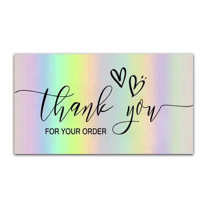 30pcs Thank You Card For Supporting Business Package Decoration "Gorgeous Thanks" Business Card Laser card Handmade With Love
