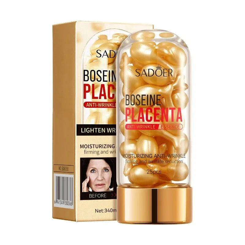 25PCS Placenta Capsule Serum – Spot‑Lightening, Acne‑Care, Firming & Brightening Facial Essence