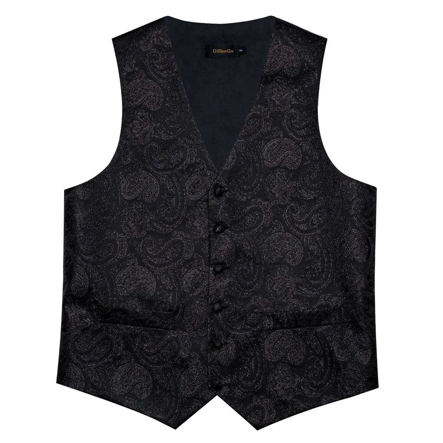 Luxury Paisley Men's Suit Vest Tuxedo Waistcoat Necktie Handkerchief Cufflink Sleeveless Jacket Vest