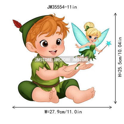 Love Cute Cartoon Little Baby Princess Girls Character Iron on DTF Transfers Washable Stickers Ready to Press for Clothes Bags