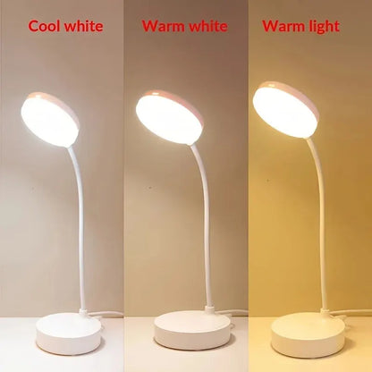 1pc LED Desk Lamp With USB Charging Port, 3 Dimming Levels, Touch Control, White