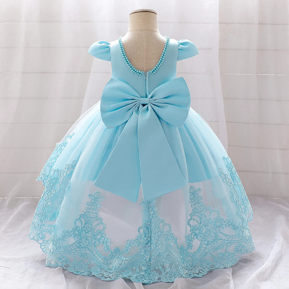 Toddler Girl Evening Party Princess Dress Baby Big Bow Tutu Gown Kids Birthday Wedding Ceremony Costume Gala Clothes Vestidos