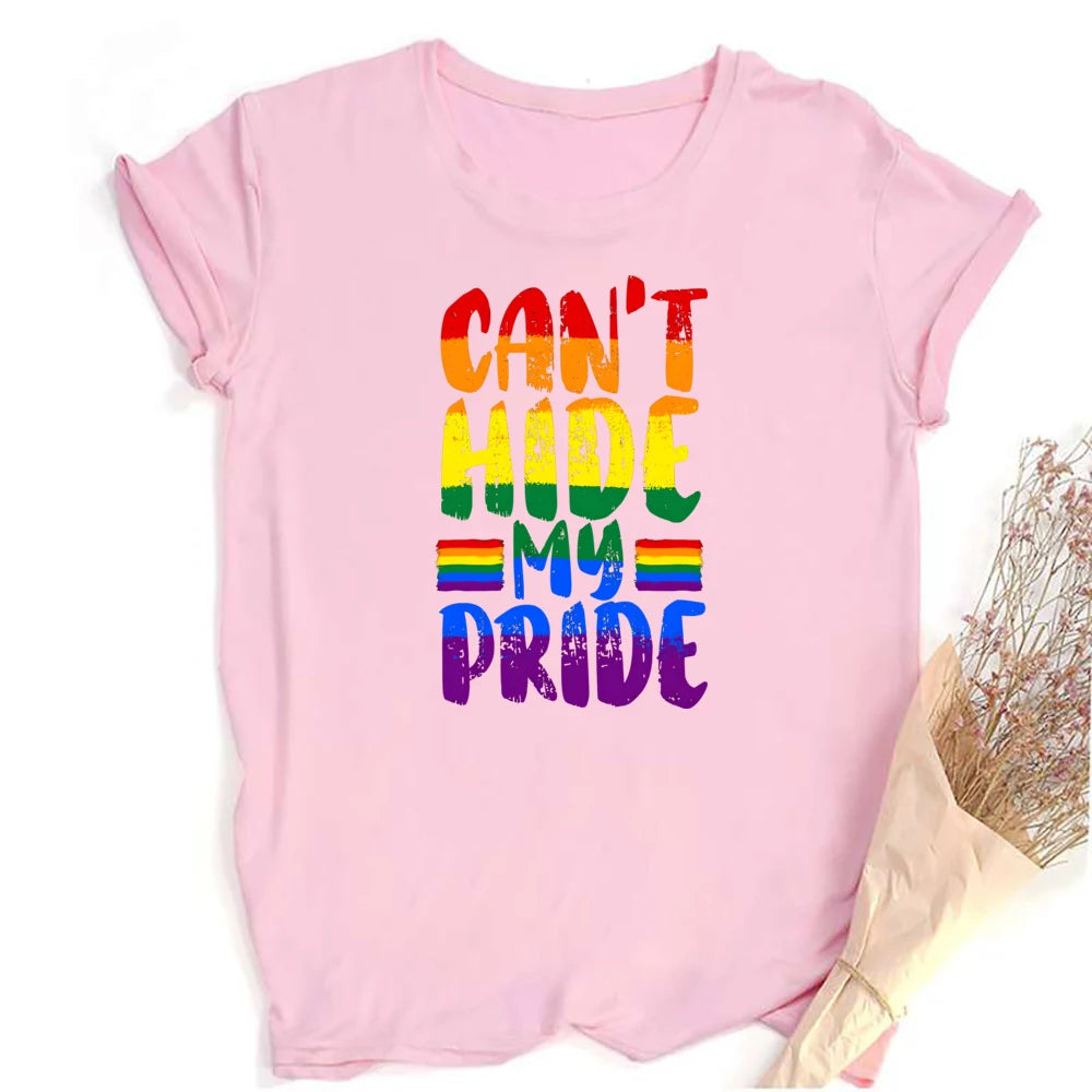 Rainbow Can't Hit My Pride Print Women Tshirt