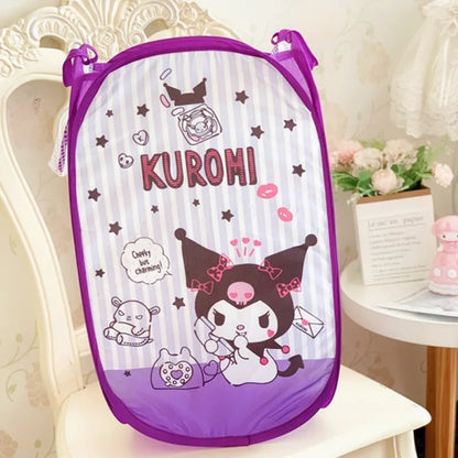 Sanrio Laundry Basket Hello Kitty Kuromi Mymelody Cinnamoroll Animation Peripheral - Foldable Clothes Storage