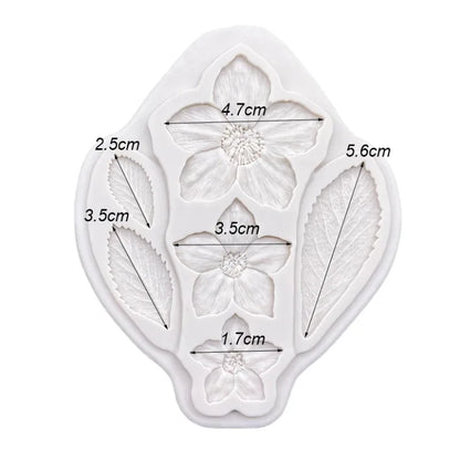 1pc Silicone Mold – Leaves & Flowers for Cake, Chocolate, Candy & DIY Crafts