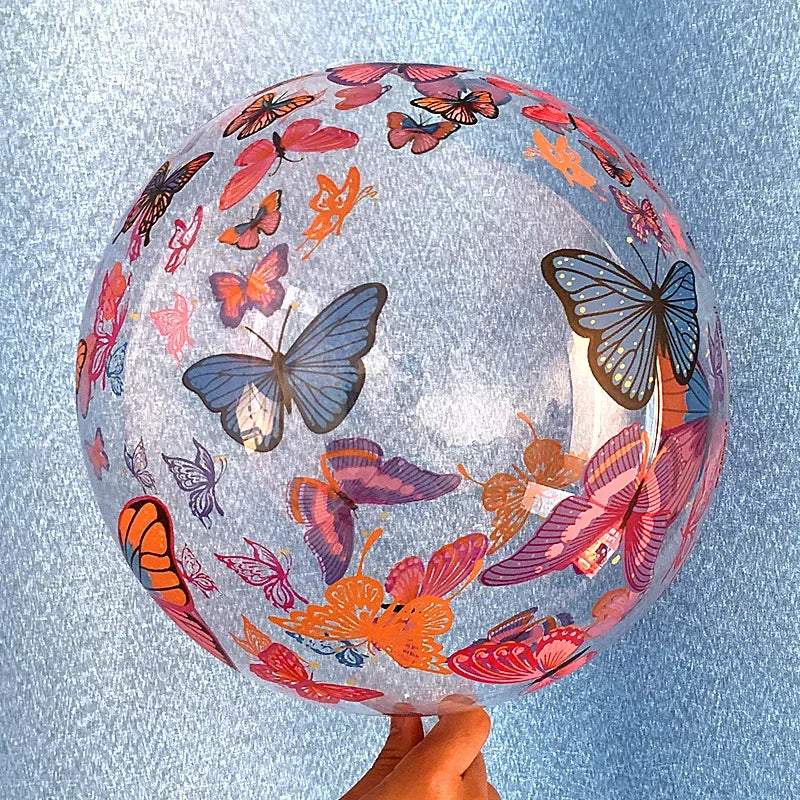 5PCS Butterfly Print Bobo Balloons Balloon Arch Wedding Happy Birthday Party Baby Shower Easter Christmas Ramadan Decoration