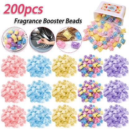 200Pcs Softener Beads Lasting Laundry Scent Booster Beads Washing Clothes Fragrance Beads Household Cleaning Tools