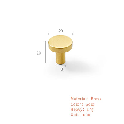 Solid Brass Handles Modern  Kitchen Cabinet Knob Cupboard Door Pulls Drawer Knobs Gold Furniture Handle Hardware