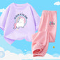 Teens Girls' 2-Piece Fashion Outfit: Princess Short Sleeve T-Shirt and Long Pants Tracksuit Set