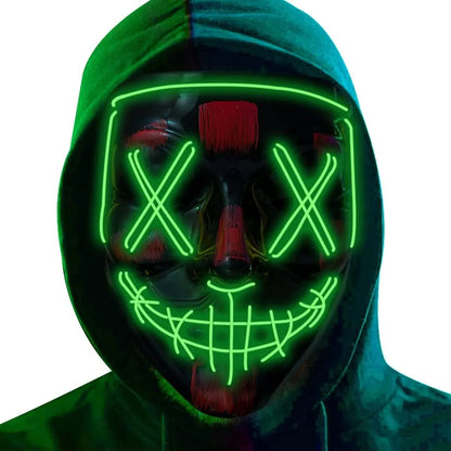 Poptrend LED Light‑Up Halloween Mask – Scary Cosplay Masquerade Mask for Festivals, Parties & Carnival Gifts