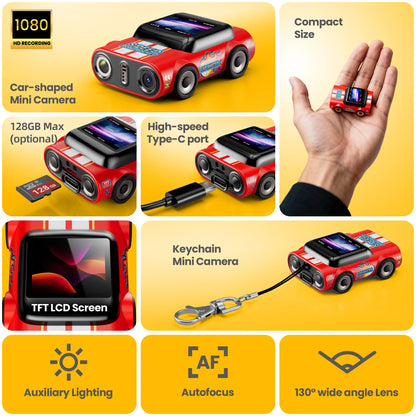 Mini Retro 2K HD Camera – 1.0" LCD Screen, Neck‑Hanging Travel Recorder, Memory Card Supported