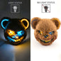 LED Glowing Cosplay Bloody Rabbit Mask Halloween Scary Killer Bloody Bunny Bear Headgear Carnival Masquerade Horror Costume Prop