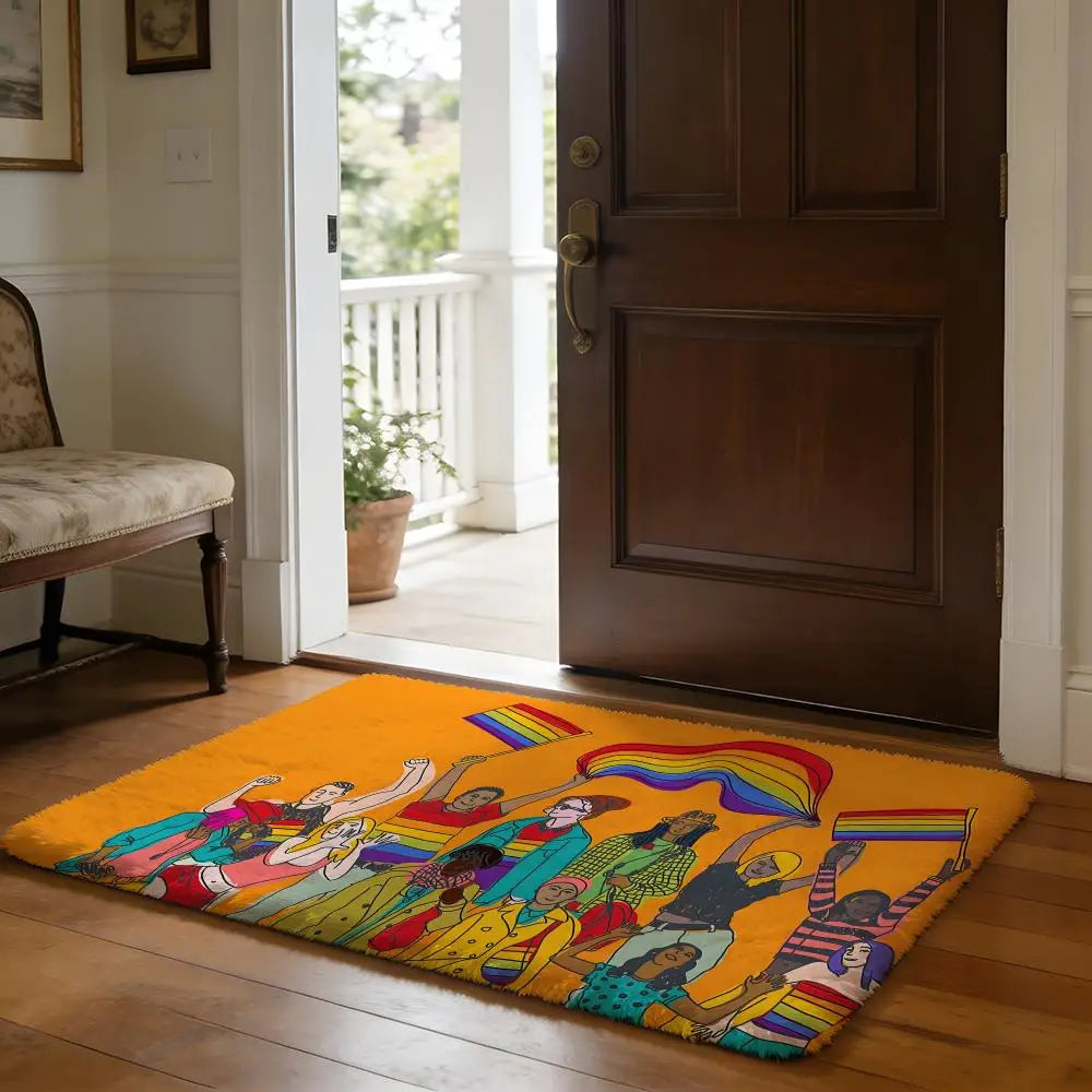 Pride Soft Flannel Absorbent Non‑Slip Floor Mat for Home, Bedroom & Bathroom