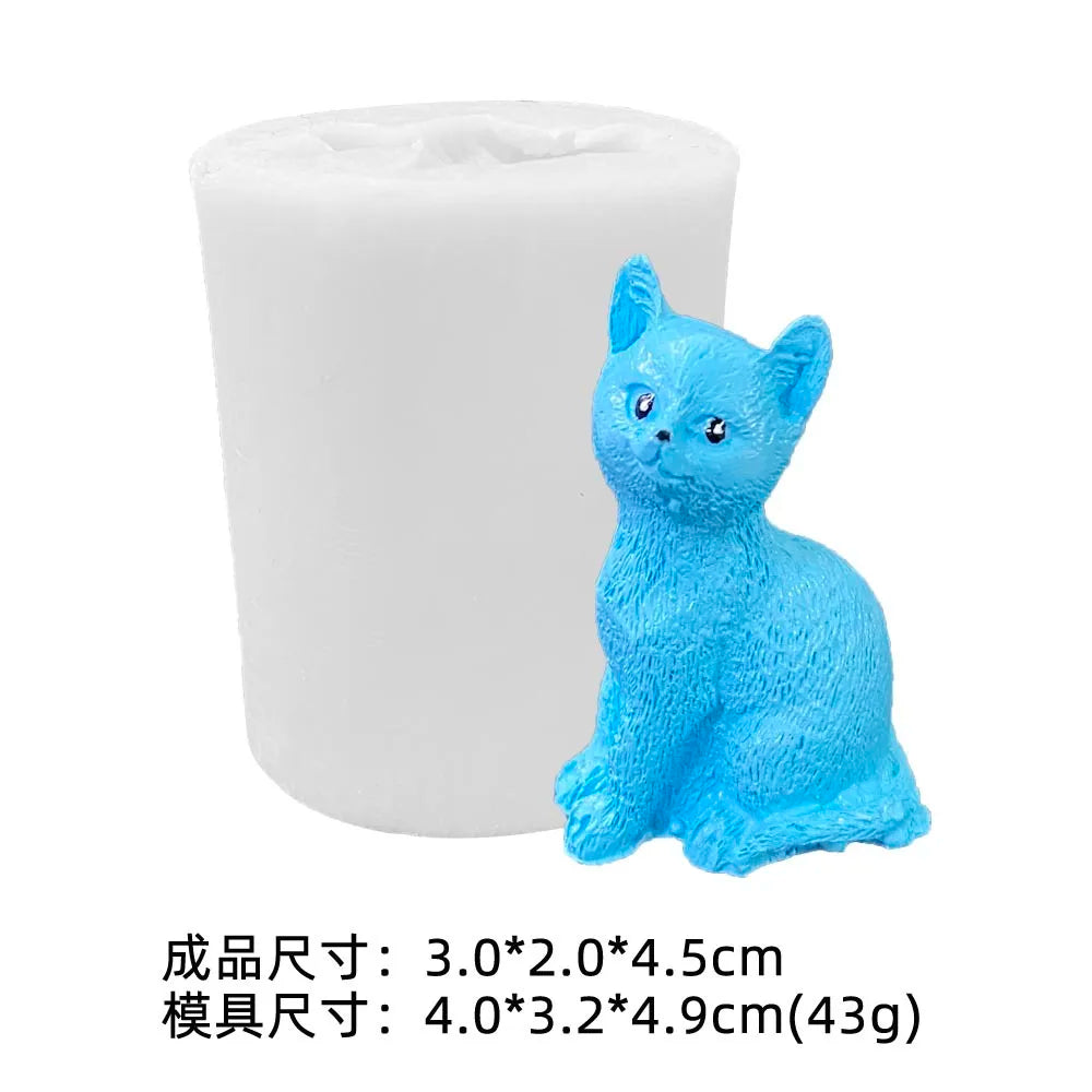 Cute Kitten Silicone Mold Cat Shape Chocolate Cookies Dessert Pudding Sugar Crafts Fondant Mould Bakeware Baking Cake Tools
