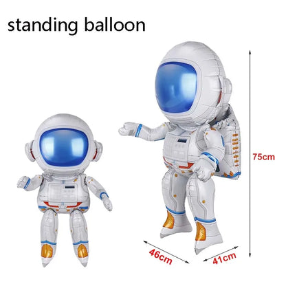 Large Standing Astronaut Balloon Rocket Balloon Outer Space Galaxy Theme Birthday Party Decoration