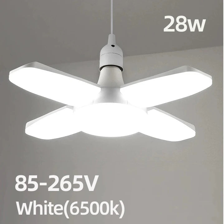 Foldable Fan 28W LED Bulb AC220V/110V 40 Bulb Deformation for Home Ceiling