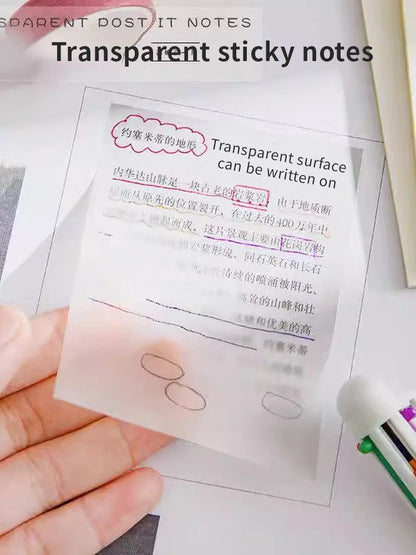 50 Sheets PET Transparent Sticky Notes
