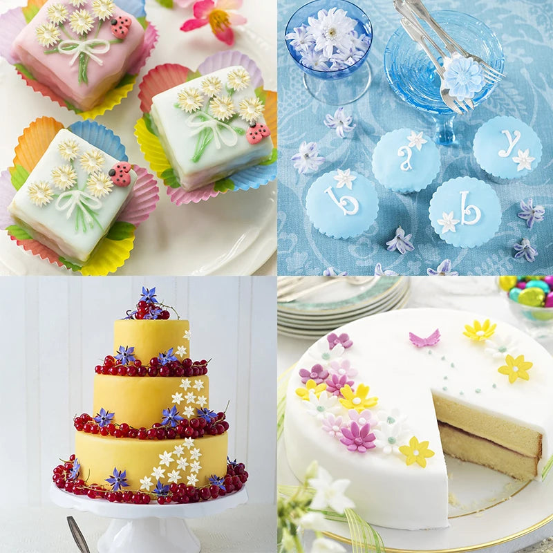 3D Mini Daisy Flower Silicone Mold Fondant Cake Decorating Tool Wedding Birthday Party Chocolate Candy Decor Pastry Baking Mould
