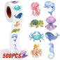 100-500pcs New Cartoon Marine Animal Park Dolphin Stickers for Kids Teacher Reward Encourage Sealing Label Stationery Sticker