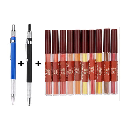 Mechanical Sketch Pencil 2.0mm – Includes 36‑Color Drawing Leads & Replacement Lead Set