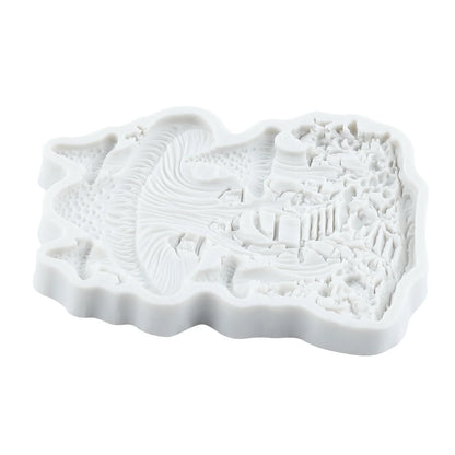 Mushroom Castle Silicone Molds Mushroom Fondant Cake Decorating Tools Cupcake Topper Chocolate Candy Resin Mold