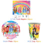 Cartoon Rainbow Doll High School Theme Background Birthday Party Decoration Supplies Disposable Cup Cutlery Balloon Baby Gift