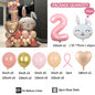 43pcs Rabbit Balloon Set With 32inch 1-9 Pink Number Balloon for Easter Themed Birthday Party Decoration Kids Toys Helium Globos