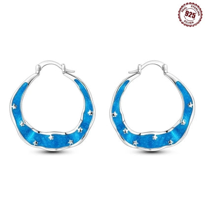 925 Sterling Silver Hoop Earrings Simple Sleeping Cat Earrings For Engagement Wedding Party Birthday Jewelry Gift