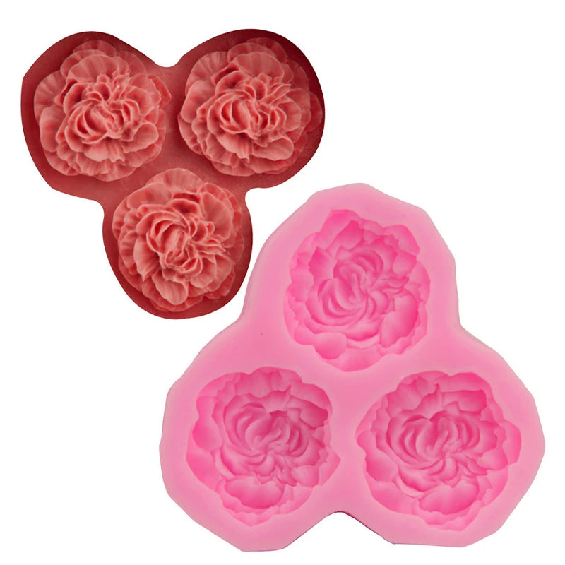 1 piece, baking tool, sugar flipping rose cake decoration baking mold, silicone mold