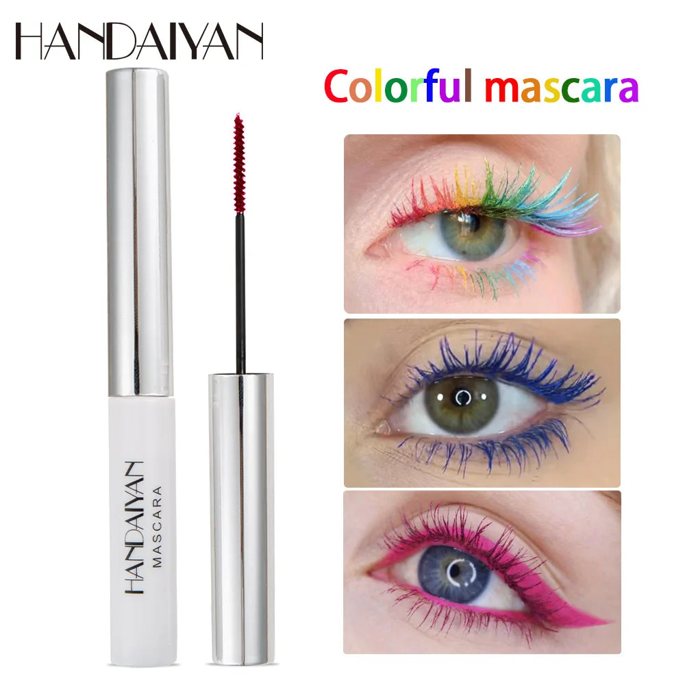 12 Color Mascara Waterproof Fast Dry Eyelashes Curls Extension Festival Make-Up Eyelashes Blue Red Purple Black White Mascara