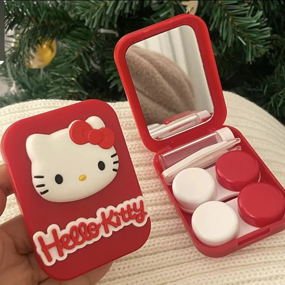Hello Kitty Portable Contact Lens Case Cartoon Cute Kuromi Kawaii