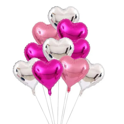 10pcs 18inch Rose Gold Red Pink Love Foil Heart Helium Balloons Wedding Birthday Party Balloons Valentine's Day Globos Supplies