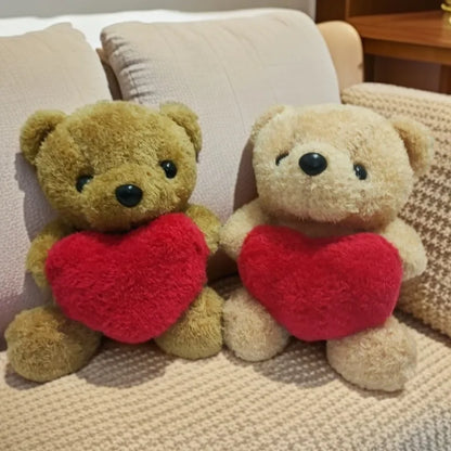 20cm Kawaii Heart Teddy Bear Plush Doll Holding Love Stuffed Animal Valentines Gift Christmas Toy for Her Collectors