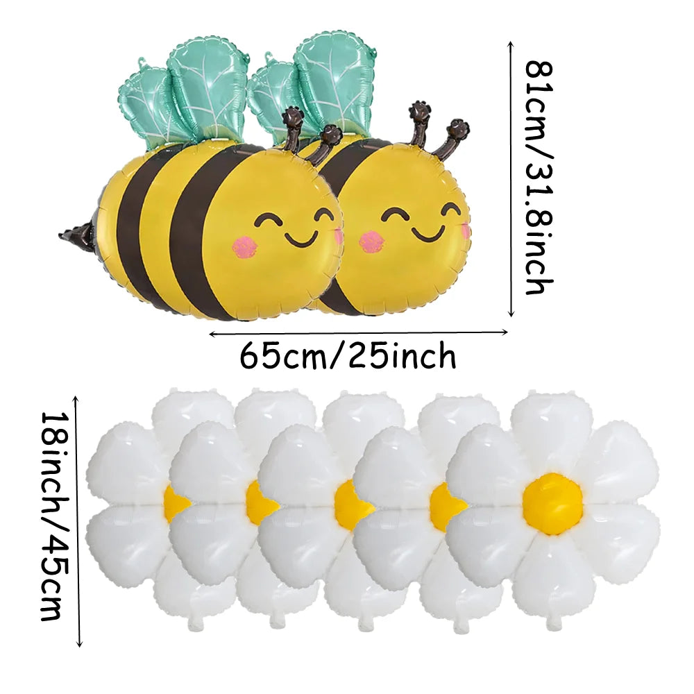 7‑Piece Bee & Daisy Foil Balloon Set for Spring Parties