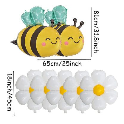 7‑Piece Bee & Daisy Foil Balloon Set for Spring Parties
