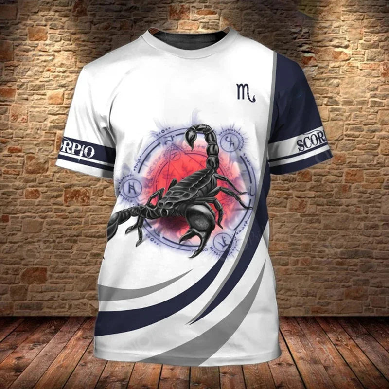Men’s 3D Scorpion Print T‑Shirt – Summer Casual Oversized Tee