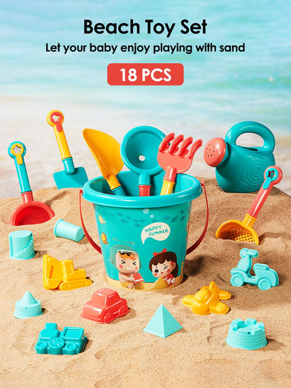 Summer Beach Set Toys For Kids Digging Sand Plastic Bucket Watering Bottle Shovels Children Beach Water Game Toys Tools